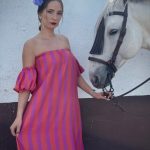 VESTIDO A RAYAS MANGA ABULLONADA