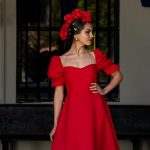 Vestido rojo palabra de honor