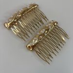 Peinecillo dorado con perlas