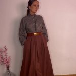 Falda marrón teja