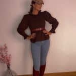 Blusa de pana marrón