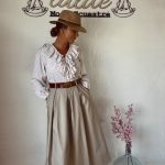 Camisa a rayas camel